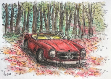 绘画 标题为“In an Autumn Forest” 由Anastasia Kurganova, 原创艺术品, 水彩