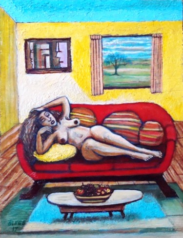 Pittura intitolato "Waiting On A Breeze" da Olfus, Opera d'arte originale, Acrilico