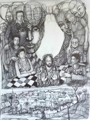 Drawing titled "Generations" by Olfus, Original Artwork, Ink