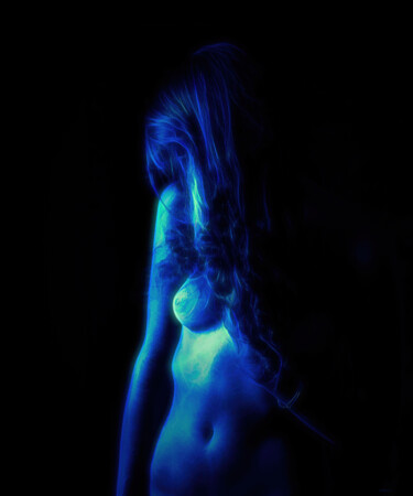 Fotografia intitolato "Blue Glow 1" da Travis Burgess, Opera d'arte originale, fotografia a pellicola