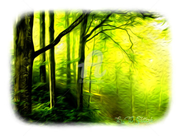 Digital Arts titled "belle-forest-green-…" by Hubert-Tadéo Félizé, Original Artwork, Digital Painting