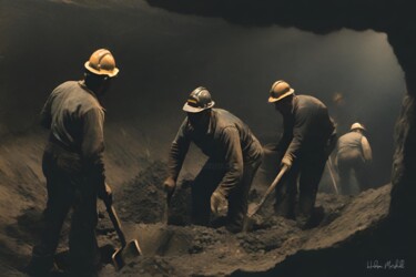 Artes digitais intitulada "Coal Miners #7" por Hudson Marshall, Obras de arte originais, Impressão digital