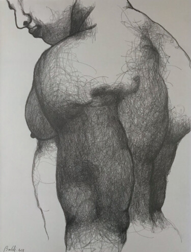 Рисунок под названием "Le mensonge" - Hugo Bartoli, Подлинное произведение искусства, Древесный уголь