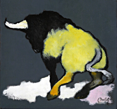 Peinture intitulée "Taureau 1" par Hugo Bartoli, Œuvre d'art originale, Huile