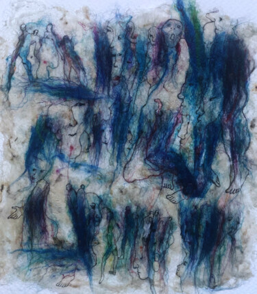 Картина под названием "Le purgatoire des â…" - Hugo Bartoli, Подлинное произведение искусства, Текстильное волокно