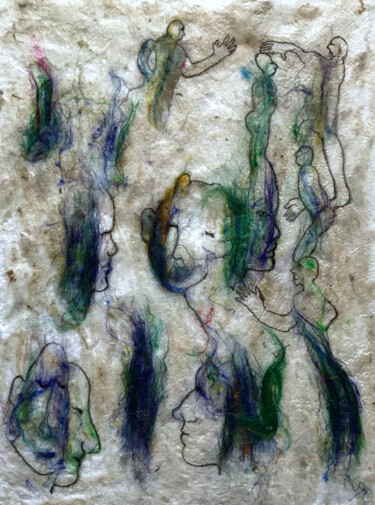 Картина под названием "Le baptême" - Hugo Bartoli, Подлинное произведение искусства, Текстильное волокно