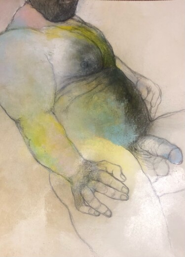 Рисунок под названием "Waiting for him" - Hugo Bartoli, Подлинное произведение искусства, Древесный уголь