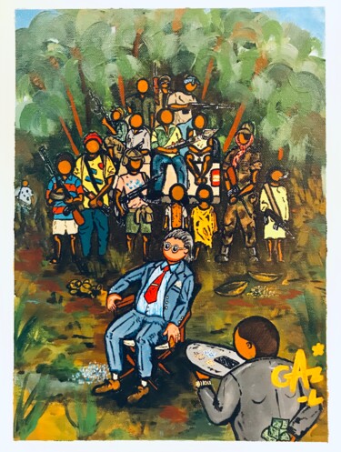 Peinture intitulée "Ukweli 2.5" par Hugues Matumona, Œuvre d'art originale, Acrylique