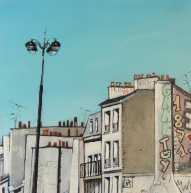 Painting titled "Graffitis à Paris #…" by Hugues Renck, Original Artwork, Oil
