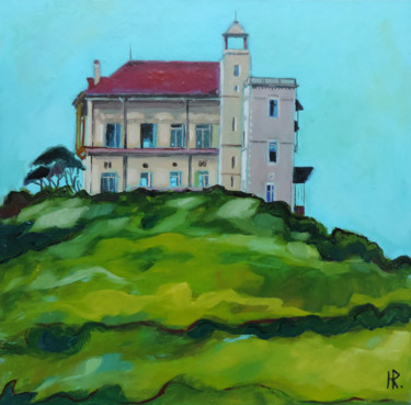 Painting titled "La maison sur la co…" by Hugues Renck, Original Artwork, Oil