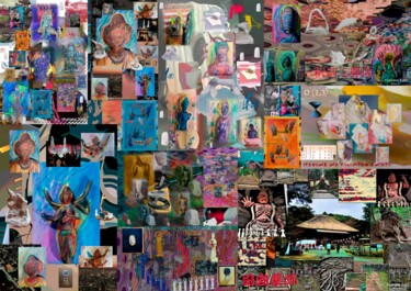 "Buddhism aggregated" başlıklı Dijital Sanat Humans Sato tarafından, Orijinal sanat, Dijital Kolaj