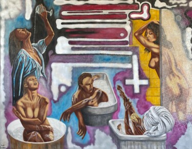 Peinture intitulée "Bath Series I" par Hüseyin Ak, Œuvre d'art originale, Huile