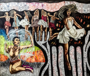 Картина под названием "Dancer" - Hüseyin Ak, Подлинное произведение искусства, Масло
