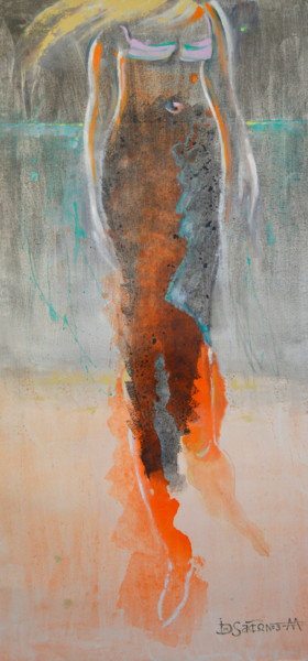 Pittura intitolato "Stroll On The Beach" da Daas, Opera d'arte originale, Acrilico