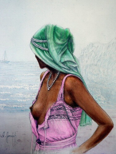 Картина под названием "Culture Pearl" - I. Joseph, Подлинное произведение искусства, Акварель