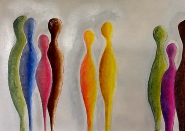 Malerei mit dem Titel "Abstract Figures" von Ilan Korda, Original-Kunstwerk, Acryl