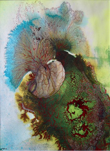 Peinture intitulée "coeur-de-corail.jpg" par Mysia, Œuvre d'art originale, Acrylique