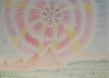 Drawing titled "explosion de comète" by Iakim, Original Artwork, Pencil