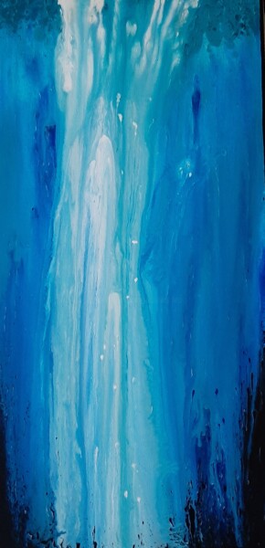Рисунок под названием "cascade sans fin" - Iakim, Подлинное произведение искусства, Акрил Установлен на Деревянная рама для…