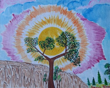 Desenho intitulada "soleil brillant" por Iakim, Obras de arte originais, Acrílico Montado em Cartão