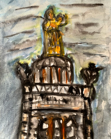 "Notre Dame de le Ga…" başlıklı Tablo Thierry Ibert tarafından, Orijinal sanat, Guaş boya