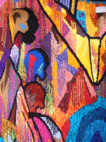 Arte textil titulada "les-triples.jpg" por Ibra Ndiaye, Obra de arte original