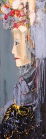 Pittura intitolato "La Dame de Saint Pe…" da Ica Saez, Opera d'arte originale