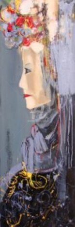 Painting titled "La Dame de Saint Pe…" by Ica Saez, Original Artwork