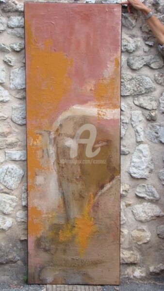 Peinture intitulée "Le Mur de Casa" par Ica Saez, Œuvre d'art originale, Huile