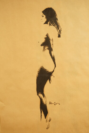 Malarstwo zatytułowany „Peinture femme nue…” autorstwa Idhem San, Oryginalna praca, Olej