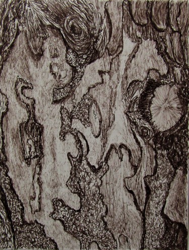 Desenho intitulada "Bark study" por Isabelle Stagg, Obras de arte originais, Tinta