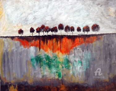 "Trees Landscape Pai…" başlıklı Tablo Indrani Ghosh tarafından, Orijinal sanat, Akrilik