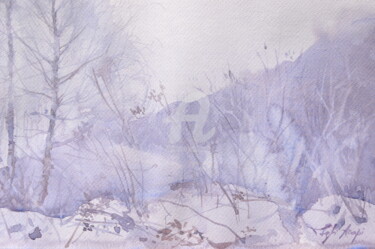 Pittura intitolato "Inverno" da Igli Arapi, Opera d'arte originale, Acquarello