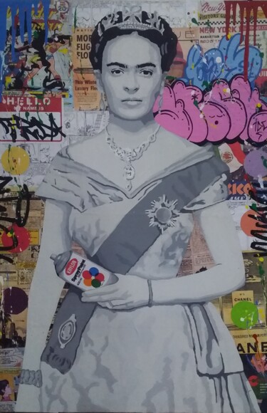 Collages getiteld "Frida, reina del ae…" door Ignacio Galli, Origineel Kunstwerk, Acryl