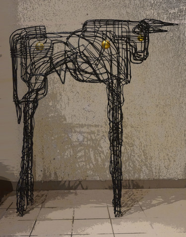 Sculptuur getiteld "Bull" door Igor Grechanyk, Origineel Kunstwerk, Metalen