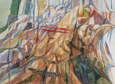 Schilderij getiteld "Полёт с тенями" door Igor Hramov, Origineel Kunstwerk, Aquarel