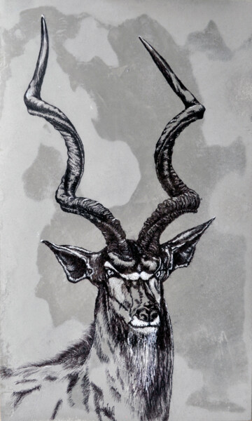 Dessin intitulée "African antelope Gr…" par Igor Kashchenko, Œuvre d'art originale, Encre