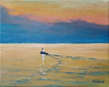 Peinture intitulée "Fishing boat in Cro…" par Igor Makeev, Œuvre d'art originale, Huile