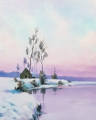 Ζωγραφική με τίτλο "Winter landscape" από Igor Makeev, Αυθεντικά έργα τέχνης, Λάδι