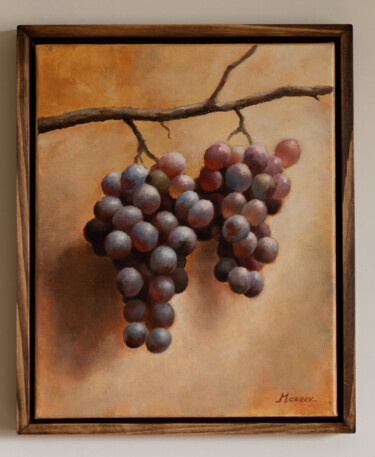Malerei mit dem Titel "pink grapes" von Igor Makeev, Original-Kunstwerk, Öl