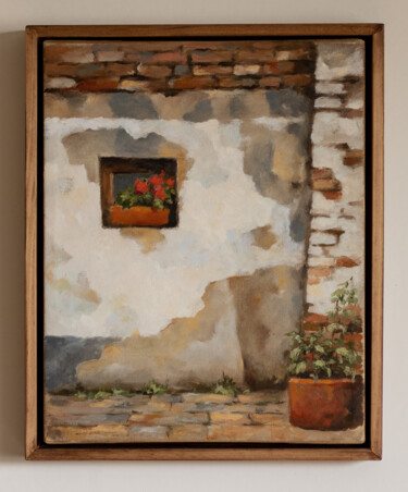 Pintura titulada "View of the wall of…" por Igor Makeev, Obra de arte original, Oleo
