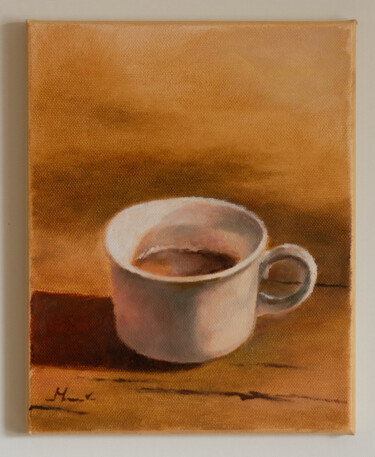 Pittura intitolato "My morning coffee" da Igor Makeev, Opera d'arte originale, Olio