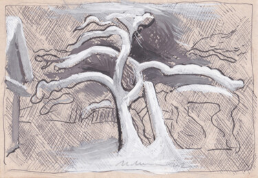 Rysunek zatytułowany „Зима. Зарисовка” autorstwa Игорь Машин, Oryginalna praca, Atrament