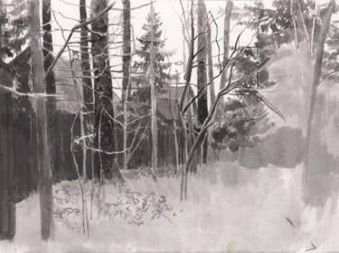 Рисунок под названием "Лес" - Игорь Машин, Подлинное произведение искусства, Чернила