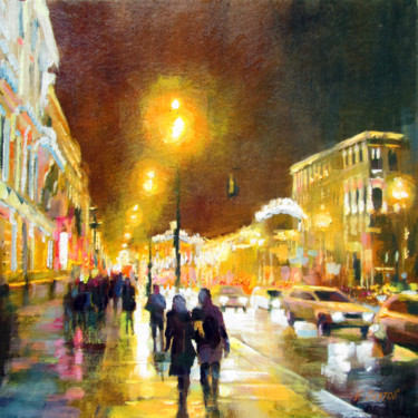 「Ночной город」というタイトルの絵画 Igor Pautovによって, オリジナルのアートワーク, オイル