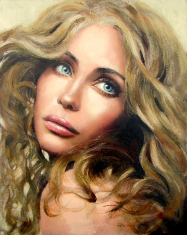 Картина под названием "Портрет маслом Эмма…" - Igor Pautov, Подлинное произведение искусства, Масло