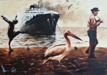 Painting titled "A solemn parade abo…" by Igor Shulman, Original Artwork, Oil