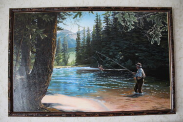 Картина под названием "Рыбалка" - Игорь Сурков, Подлинное произведение искусства, Масло