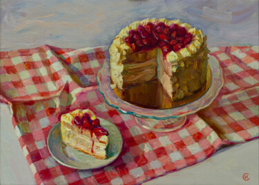 Malarstwo zatytułowany „"Cake"” autorstwa Igor Sventitski, Oryginalna praca, Olej Zamontowany na Drewniana rama noszy