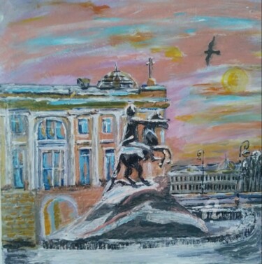 Malerei mit dem Titel "Медный всадник" von Igor Zemlianskii, Original-Kunstwerk, Acryl